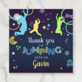 レッツジャンプ&グロートランポリン誕生日パーティースクエア フェイバータグ (正面)