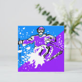 「レッツスキー」スタイルスキーモダン招待状 招待状 (スタンド正面)