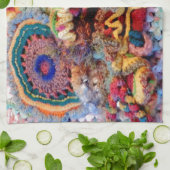 レッツスクランブルフリー型枠クロシェデザイン写真 キッチンタオル (折り畳み)