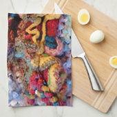 レッツスクランブルフリー型枠クロシェデザイン写真 キッチンタオル (四つ折り)