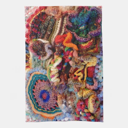 レッツスクランブルフリー型枠クロシェデザイン写真 キッチンタオル (縦)