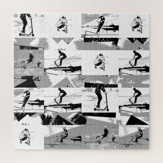 レッツスクーのまわりにト – スタントスクーターライダー ジグソーパズル (縦)