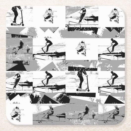 レッツスクーのまわりにト – スタントスクーターライダー スクエアペーパーコースター (正面)