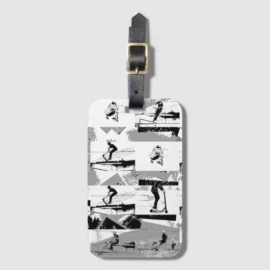 レッツスクーのまわりにト – スタントスクーターライダー ラゲッジタグ (正面縦)