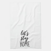 レッツステイホーム文字オンホワイト キッチンタオル (縦)