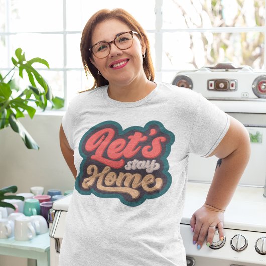 レッツステイホーム プラスサイズTシャツ
