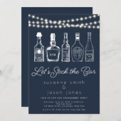 レッツストックザバー婚約パーティ招待状 招待状 (正面/裏面)