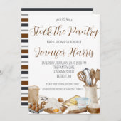 レッツストックザパントリーキッチンテーマブライダルシャワー 招待状 (正面/裏面)