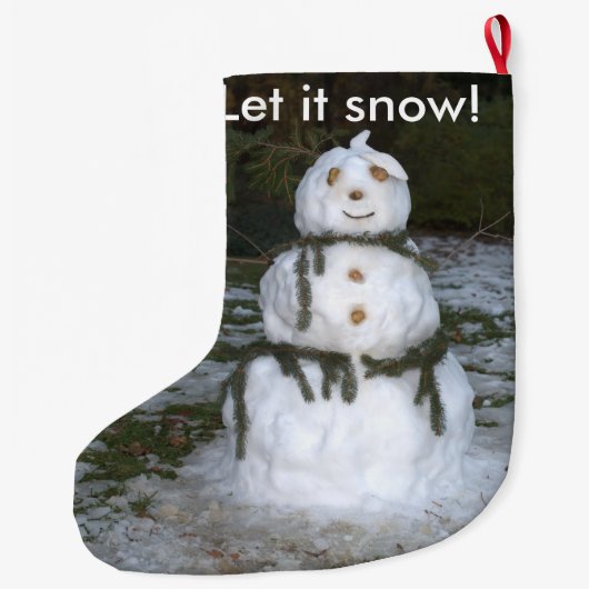 レッツスノーすてき雪だるまスノーレディーシーシェル ラージクリスマスストッキング (裏面)