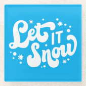 レッツスノーウィンターデザイン ガラスコースター (正面)