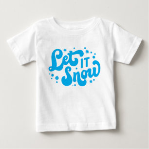 レッツスノーウィンターデザイン ベビーTシャツ