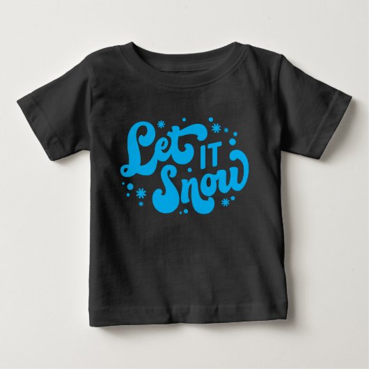 レッツスノーウィンターデザイン ベビーTシャツ (正面)