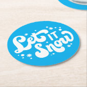 レッツスノーウィンターデザイン ラウンドペーパーコースター (アングル)