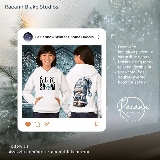 レッツスノーウィンター格言キッズプルオーバーフード付きスウェットシャツ