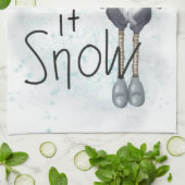 レッツスノーウィンター格言 キッチンタオル (折り畳み)