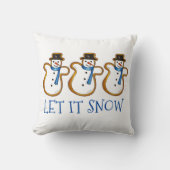 レッツスノーウィンター雪だるまクッキーホリデーデコール クッション (正面)