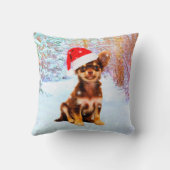 レッツスノークリスマスホリデーチワホアドッグ クッション (裏面)