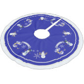 レッツスノークリスマス雪だるまウィンターホリデーツリー ブラッシュドポリエステルツリースカート (アングル)