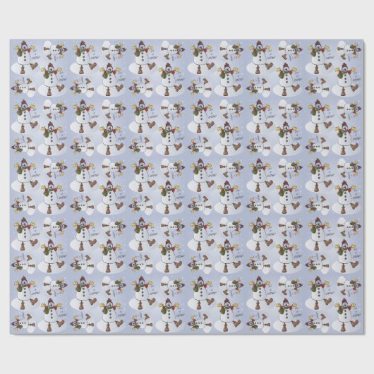 レッツスノークリスマス雪だるま ラッピングペーパー (フラット)