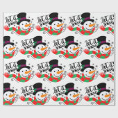 レッツスノークリスマス雪だるま ラッピングペーパー (フラット)