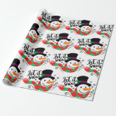 レッツスノークリスマス雪だるま ラッピングペーパー (アンロールド)