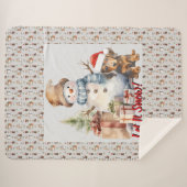 レッツスノーダシュント&雪だるま シェルパブランケット (正面(横))