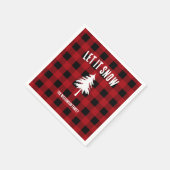 レッツスノーバッファロープレイドホリデー スタンダードカクテルナプキン (角)