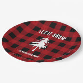 レッツスノーバッファロープレイドホリデー ペーパープレート (アングル)