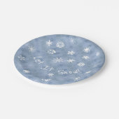 レッツスノーフレークおもしろいブルーウィンターホリデー ペーパープレート (アングル)
