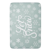 レッツスノーフレークミントグリーンホリデー バスマット (正面縦)
