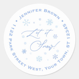 レッツスノーブルースノーフレーク差出人住所 ラウンドシール
