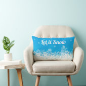 レッツスノーブルーリバーシブル装飾用クッション ランバークッション (椅子)