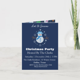 レッツスノーブルー雪だるまクリスマスパーティー 招待状