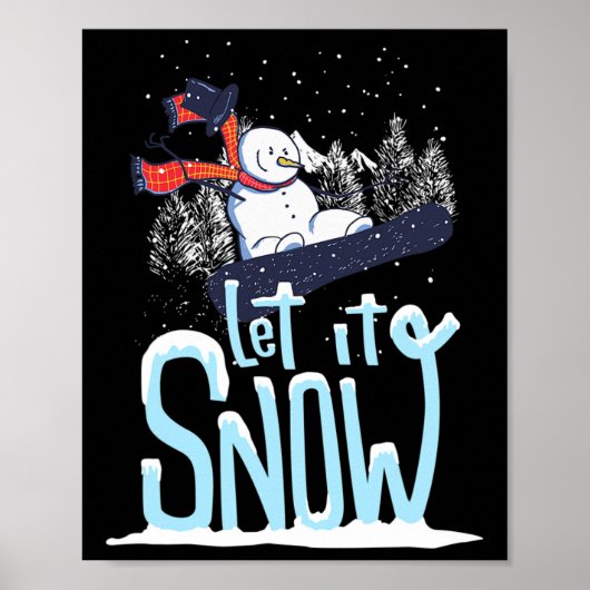 レッツスノーボード雪だるま ポスター (正面)