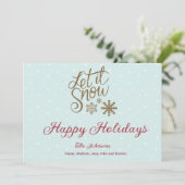 レッツスノーミニマリストフラットホリデーカード シーズンカード (スタンド正面)