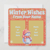 レッツスノー雪だるまホリデーフラットカード シーズンカード (裏面)