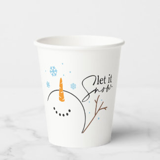レッツスノー雪だるま紙カップ 紙コップ