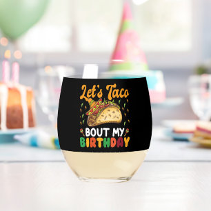 レッツタコウマイ誕生日シンコデマヨパーティー ステムなしワイングラス