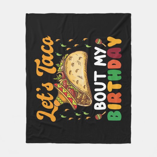 レッツタコウマイ誕生日シンコデマヨパーティー フリースブランケット (正面)
