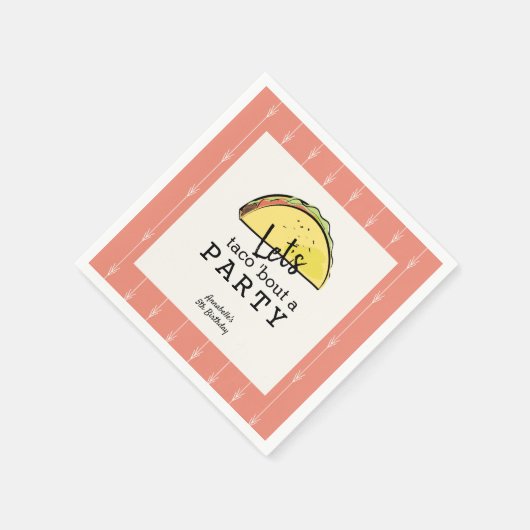 レッツタコブアアルフィエスタパーティー誕生日紙 スタンダードカクテルナプキン (角)