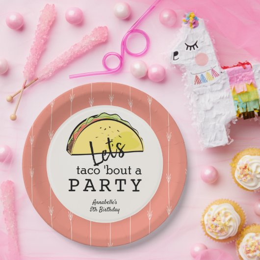 レッツタコブアパーティーフィエスタ誕生日 ペーパープレート (パーティー)