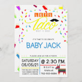 レッツタコブアベビーテーマタコカラフルテーマ 招待状 (正面/裏面)