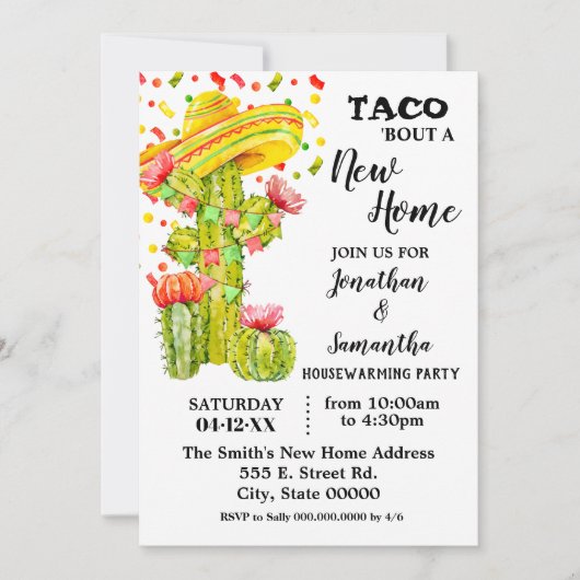 レッツタコブニューホームフェスタ引っ越し祝いパーティー 招待状 (正面)