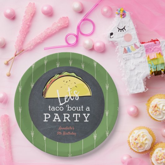 レッツタコブルクボードフィエスタパーティーの誕生日 ペーパープレート (パーティー)