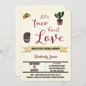 レッツタコブロブラブフィエスタテーマブライダルシャワー 招待状 (正面/裏面)