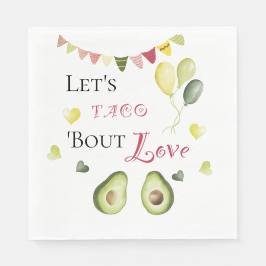 レッツタコブロブラブブライダルシャワーアボカドフィエスタ スタンダードランチョンナプキン (正面)