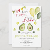 レッツタコブロブラブブライダルシャワーアボカドフィエスタ 招待状 (正面)