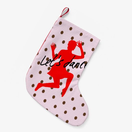 レッツダンス-カスタムクリスマスストッキング スモールクリスマスストッキング (正面 (吊り時))