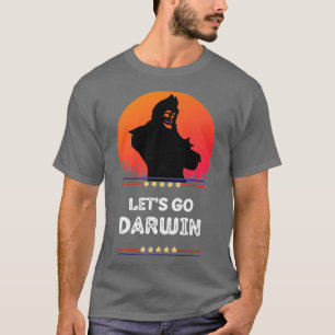 レッツダーウィンUSA国旗ヴィンテージビッグフットサスカッチ Tシャツ