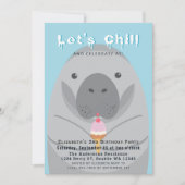 レッツチルキュートマナティー子供の誕生日招待状 招待状 (正面)